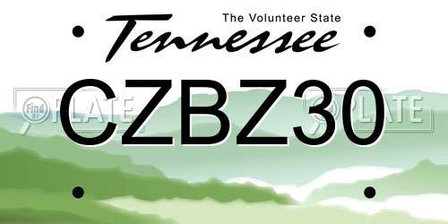 CZBZ30 Tennessee License Plate