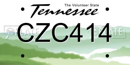 CZC414 Tennessee License Plate