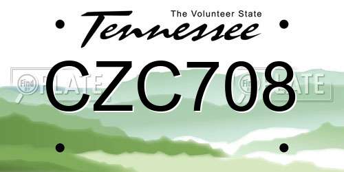 CZC708 Tennessee License Plate