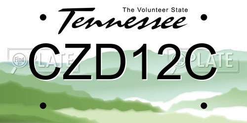 CZD12C Tennessee License Plate