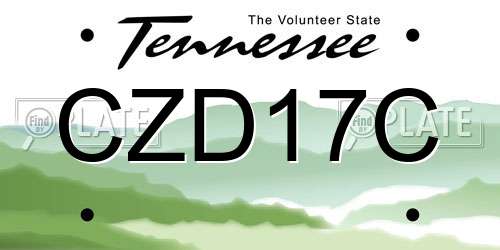 CZD17C Tennessee License Plate