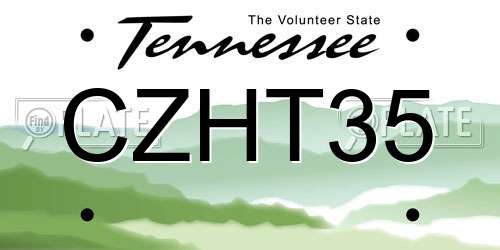 CZHT35 Tennessee License Plate