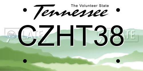 CZHT38 Tennessee License Plate