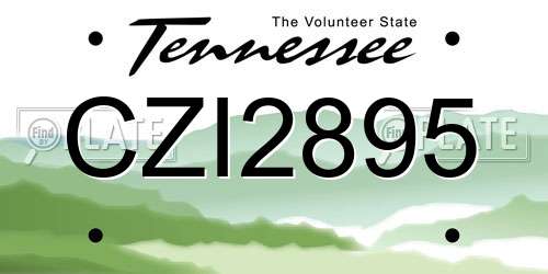 CZI2895 Tennessee License Plate