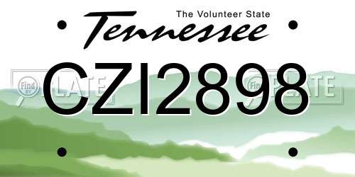 CZI2898 Tennessee License Plate