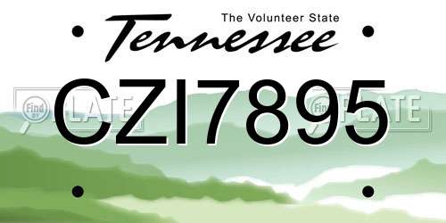 CZI7895 Tennessee License Plate