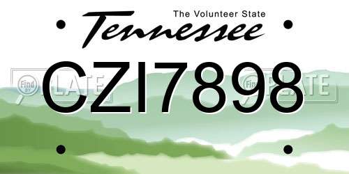 CZI7898 Tennessee License Plate