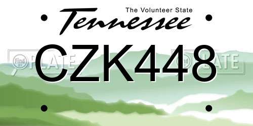 CZK448 Tennessee License Plate