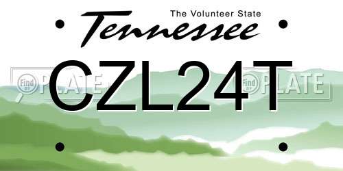 CZL24T Tennessee License Plate