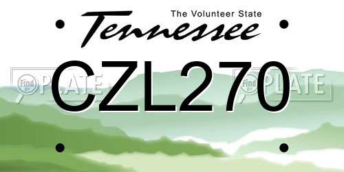 CZL270 Tennessee License Plate