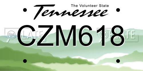 CZM618 Tennessee License Plate