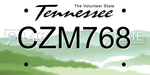 CZM768 Tennessee License Plate