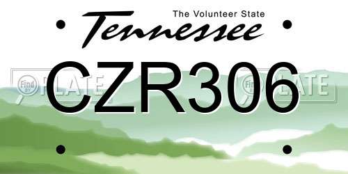 CZR306 Tennessee License Plate