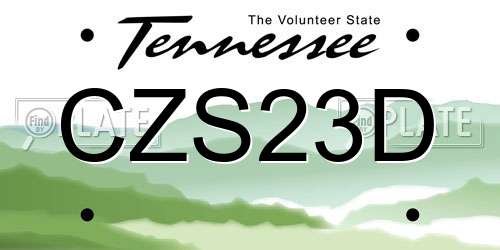 CZS23D Tennessee License Plate