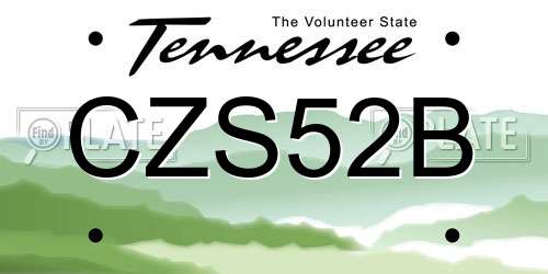 CZS52B Tennessee License Plate