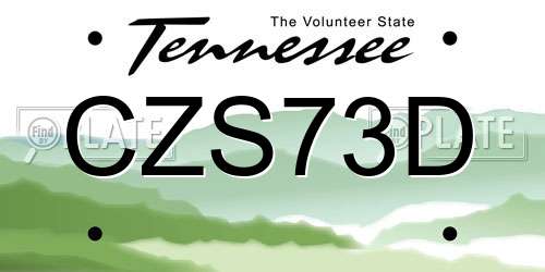 CZS73D Tennessee License Plate