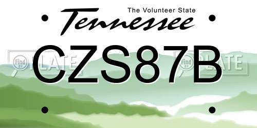 CZS87B Tennessee License Plate
