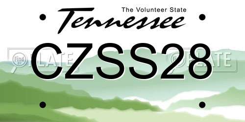 CZSS28 Tennessee License Plate