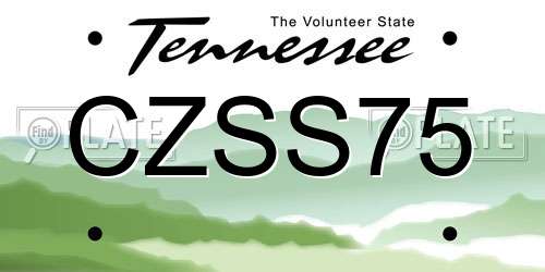 CZSS75 Tennessee License Plate