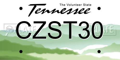 CZST30 Tennessee License Plate