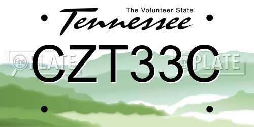 CZT33C Tennessee License Plate