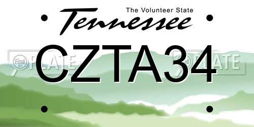CZTA34 Tennessee License Plate