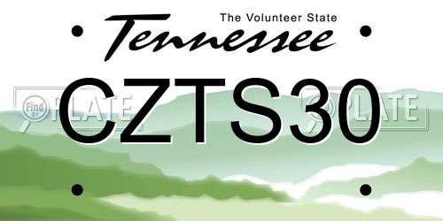 CZTS30 Tennessee License Plate