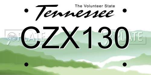 CZX130 Tennessee License Plate