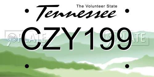 CZY199 Tennessee License Plate
