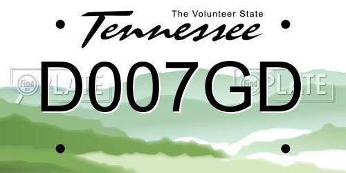D007GD Tennessee License Plate