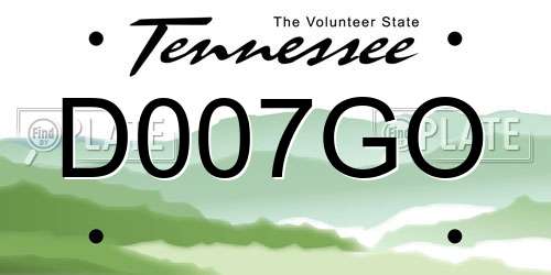 D007GO Tennessee License Plate