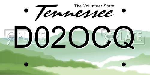 D02OCQ Tennessee License Plate