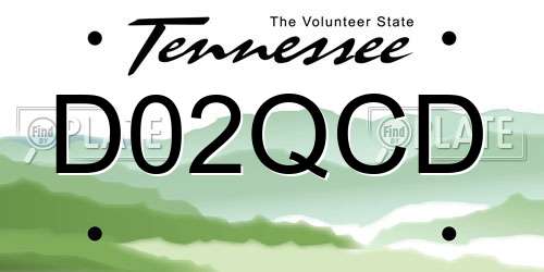 D02QCD Tennessee License Plate