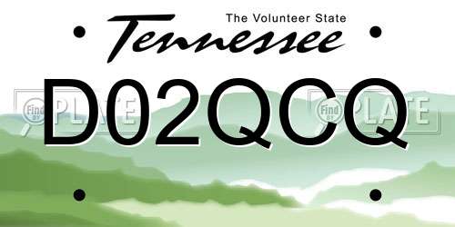 D02QCQ Tennessee License Plate