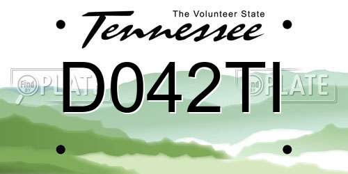 D042TI Tennessee License Plate
