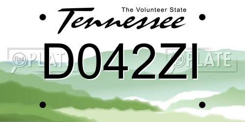 D042ZI Tennessee License Plate