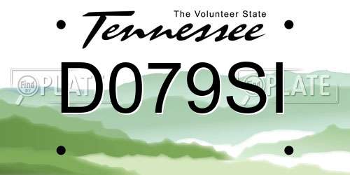 D079SI Tennessee License Plate