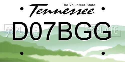 D07BGG Tennessee License Plate