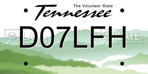 D07LFH Tennessee License Plate