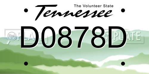 D0878D Tennessee License Plate