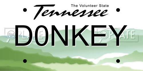 D0NKEY Tennessee License Plate