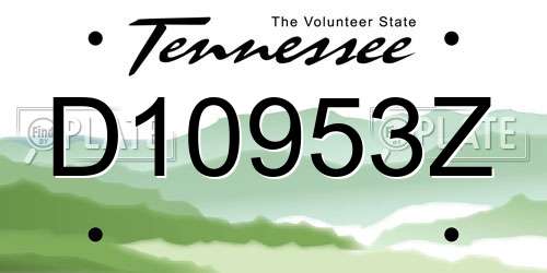 D10953Z Tennessee License Plate
