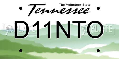 D11NTO Tennessee License Plate