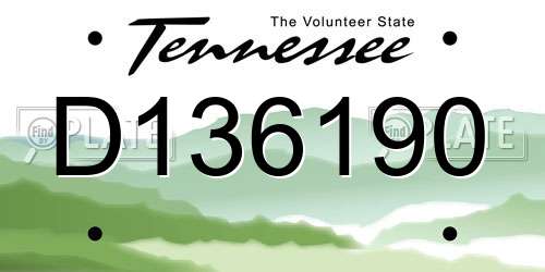 D136190 Tennessee License Plate
