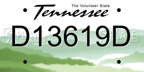 D13619D Tennessee License Plate