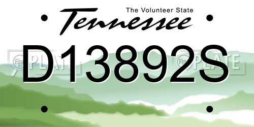 D13892S Tennessee License Plate