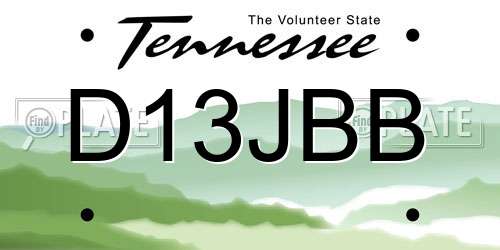 D13JBB Tennessee License Plate