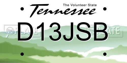 D13JSB Tennessee License Plate