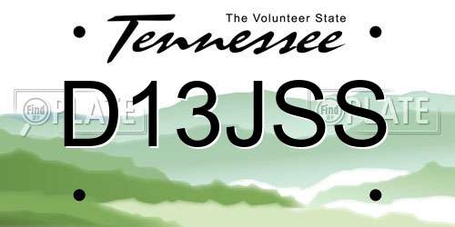D13JSS Tennessee License Plate