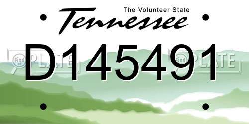 D145491 Tennessee License Plate